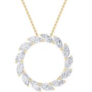 Marquise Shaped Lab Grown Diamond (F/VS) Circle Necklace in 14K Gold