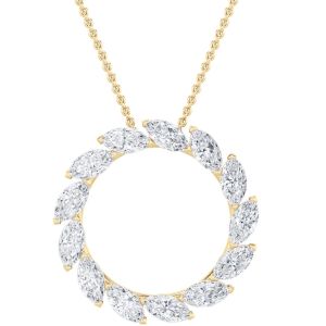 Marquise Shaped Lab Grown Diamond (F/VS) Circle...