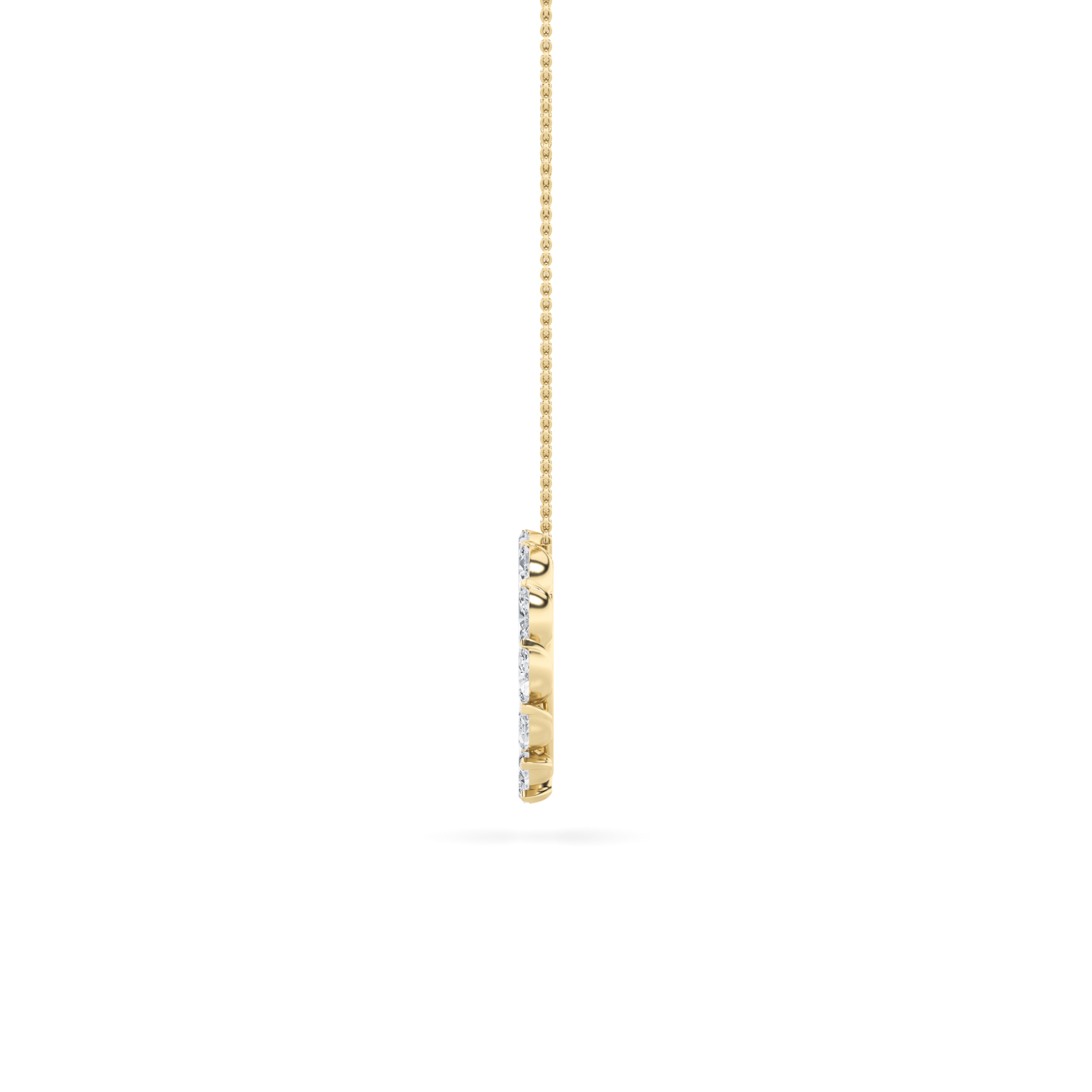 Marquise Shaped Lab Grown Diamond (F/VS) Circle Necklace in 14K Gold