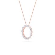 Marquise Shaped Lab Grown Diamond (F/VS) Circle Necklace in 14K Gold