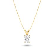 Elongated Cushion Shaped Lab Grown Diamond (F/VS) Split Bale Solitaire Pendant in 14K Gold
