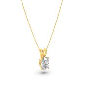 Elongated Cushion Shaped Lab Grown Diamond (F/VS) Split Bale Solitaire Pendant in 14K Gold