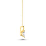 Elongated Cushion Shaped Lab Grown Diamond (F/VS) Split Bale Solitaire Pendant in 14K Gold