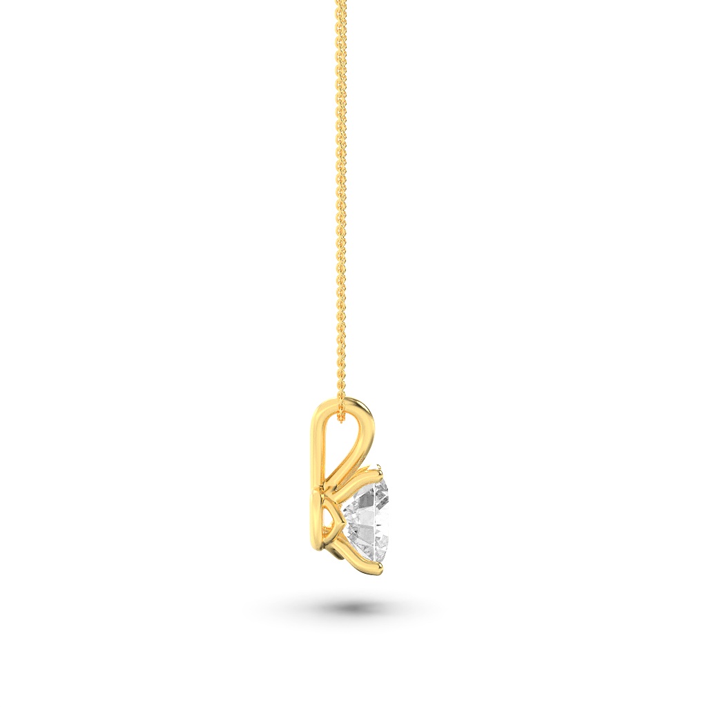 Elongated Cushion Shaped Lab Grown Diamond (F/VS) Split Bale Solitaire Pendant in 14K Gold