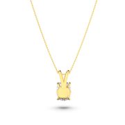Elongated Cushion Shaped Lab Grown Diamond (F/VS) Split Bale Solitaire Pendant in 14K Gold