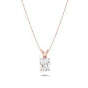Elongated Cushion Shaped Lab Grown Diamond (F/VS) Split Bale Solitaire Pendant in 14K Gold