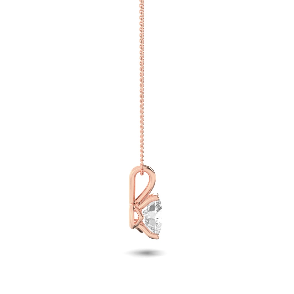 Elongated Cushion Shaped Lab Grown Diamond (F/VS) Split Bale Solitaire Pendant in 14K Gold
