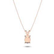 Elongated Cushion Shaped Lab Grown Diamond (F/VS) Split Bale Solitaire Pendant in 14K Gold