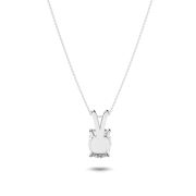 Elongated Cushion Shaped Lab Grown Diamond (F/VS) Split Bale Solitaire Pendant in 14K Gold