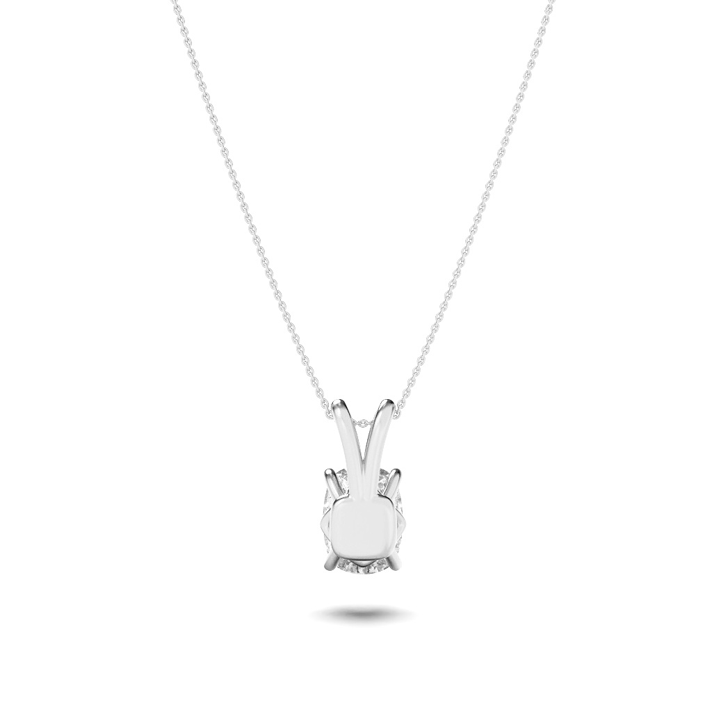 Elongated Cushion Shaped Lab Grown Diamond (F/VS) Split Bale Solitaire Pendant in 14K Gold