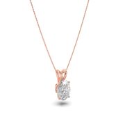 Oval Shaped Lab Grown Diamond (F/VS) Split Bale Solitaire Pendant in 14K Gold