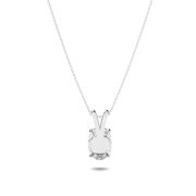 Oval Shaped Lab Grown Diamond (F/VS) Split Bale Solitaire Pendant in 14K Gold