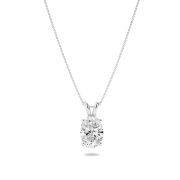 Oval Shaped Lab Grown Diamond (F/VS) Split Bale Solitaire Pendant in 14K Gold