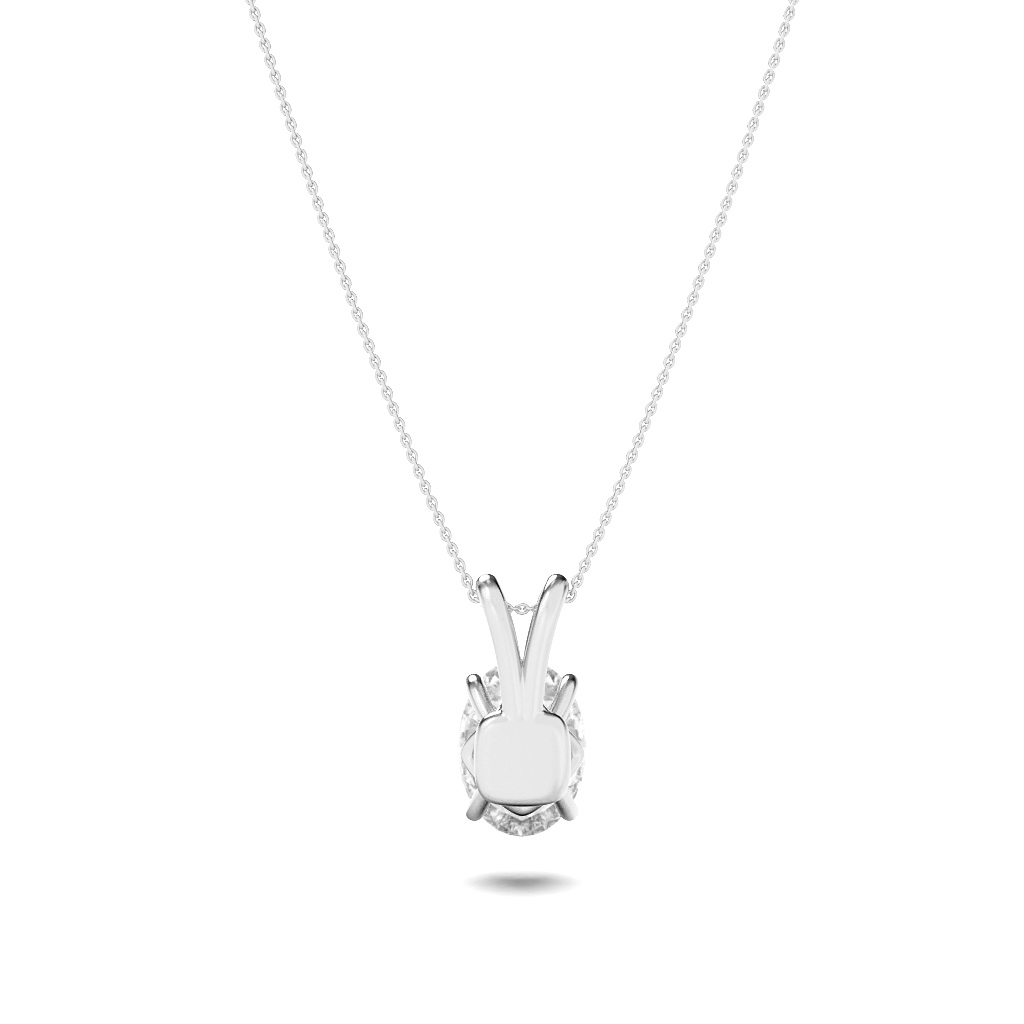 Oval Shaped Lab Grown Diamond (F/VS) Split Bale Solitaire Pendant in 14K Gold