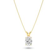 Oval Shaped Lab Grown Diamond (F/VS) Split Bale Solitaire Pendant in 14K Gold