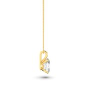 Oval Shaped Lab Grown Diamond (F/VS) Split Bale Solitaire Pendant in 14K Gold
