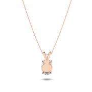 Oval Shaped Lab Grown Diamond (F/VS) Split Bale Solitaire Pendant in 14K Gold