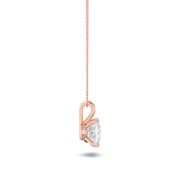 Princess Shaped Lab Grown Diamond (F/VS) Split Bale Solitaire Pendant in 14K Gold