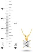 Princess Shaped Lab Grown Diamond (F/VS) Split Bale Solitaire Pendant in 14K Gold