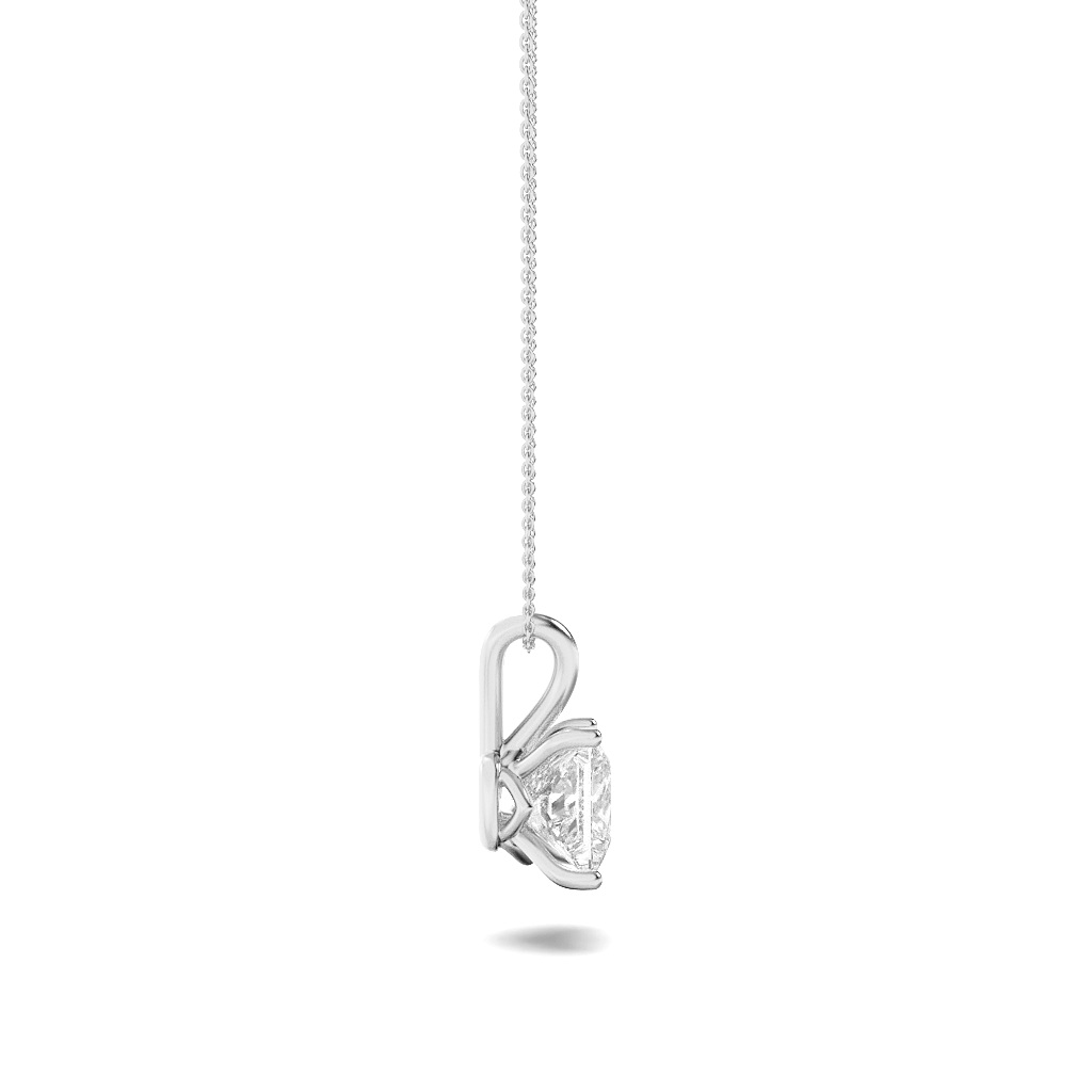 Princess Shaped Lab Grown Diamond (F/VS) Split Bale Solitaire Pendant in 14K Gold