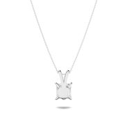 Princess Shaped Lab Grown Diamond (F/VS) Split Bale Solitaire Pendant in 14K Gold