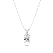 Pear Shaped Lab Grown Diamond (F/VS) Split Bale Solitaire Pendant in 14K Gold