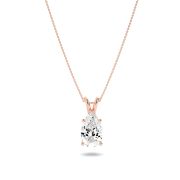 Pear Shaped Lab Grown Diamond (F/VS) Split Bale Solitaire Pendant in 14K Gold