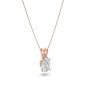 Pear Shaped Lab Grown Diamond (F/VS) Split Bale Solitaire Pendant in 14K Gold