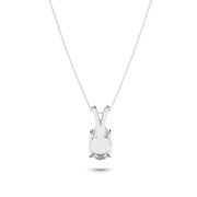 Pear Shaped Lab Grown Diamond (F/VS) Split Bale Solitaire Pendant in 14K Gold