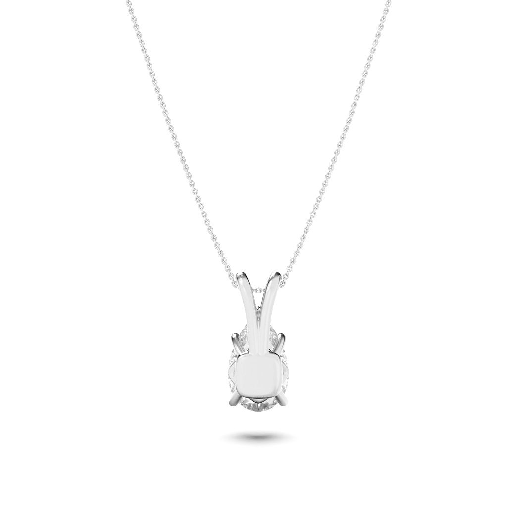 Pear Shaped Lab Grown Diamond (F/VS) Split Bale Solitaire Pendant in 14K Gold