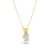 Pear Shaped Lab Grown Diamond (F/VS) Split Bale Solitaire Pendant in 14K Gold