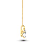 Pear Shaped Lab Grown Diamond (F/VS) Split Bale Solitaire Pendant in 14K Gold