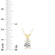 Pear Shaped Lab Grown Diamond (F/VS) Split Bale Solitaire Pendant in 14K Gold
