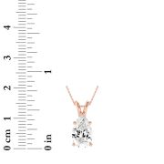 Pear Shaped Lab Grown Diamond (F/VS) Split Bale Solitaire Pendant in 14K Gold