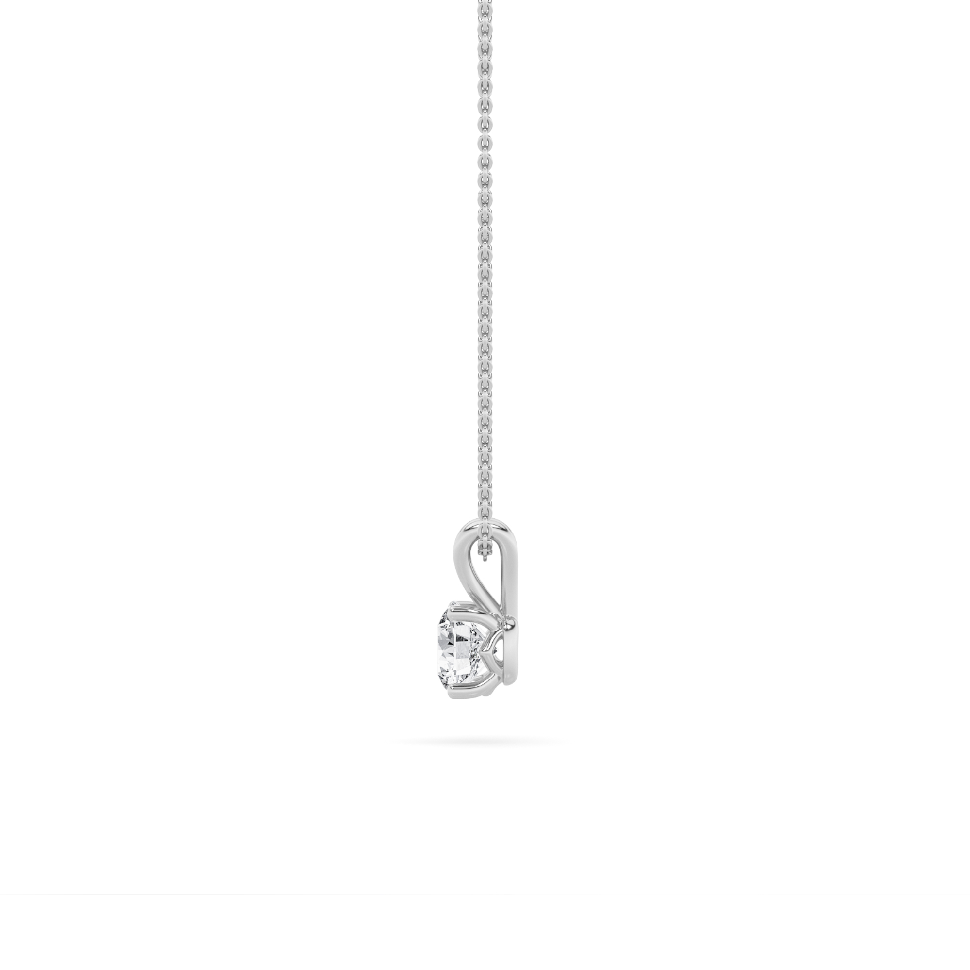 Round Shaped Lab Grown Diamond (F/VS) Split Bale Solitaire Pendant in 14K Gold
