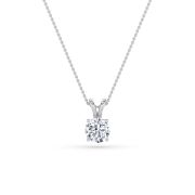 Round Shaped Lab Grown Diamond (F/VS) Split Bale Solitaire Pendant in 14K Gold