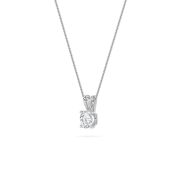 Round Shaped Lab Grown Diamond (F/VS) Split Bale Solitaire Pendant in 14K Gold