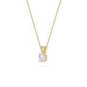 Round Shaped Lab Grown Diamond (F/VS) Split Bale Solitaire Pendant in 14K Gold