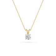 Round Shaped Lab Grown Diamond (F/VS) Split Bale Solitaire Pendant in 14K Gold