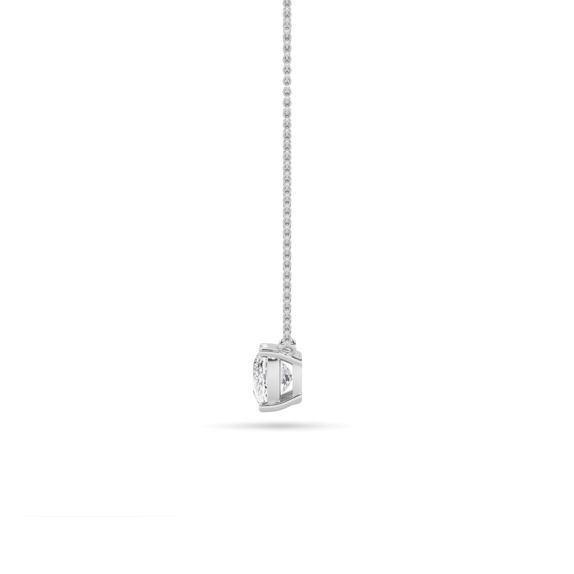 Elongated Cushion Shaped Lab Grown Diamond (F/VS) East West Solitaire Necklace in 14K Gold