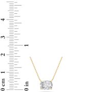 Elongated Cushion Shaped Lab Grown Diamond (F/VS) East West Solitaire Necklace in 14K Gold