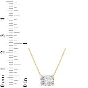 Elongated Cushion Shaped Lab Grown Diamond (F/VS) East West Solitaire Necklace in 14K Gold