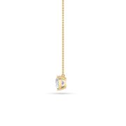 Elongated Cushion Shaped Lab Grown Diamond (F/VS) East West Solitaire Necklace in 14K Gold