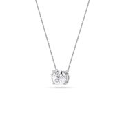 Oval Shaped Lab Grown Diamond (F/VS) East West Solitaire Necklace in 14K Gold