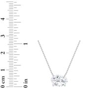 Oval Shaped Lab Grown Diamond (F/VS) East West Solitaire Necklace in 14K Gold