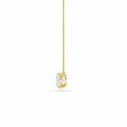 Oval Shaped Lab Grown Diamond (F/VS) East West Solitaire Necklace in 14K Gold