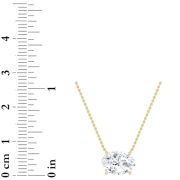 Oval Shaped Lab Grown Diamond (F/VS) East West Solitaire Necklace in 14K Gold