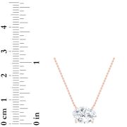 Oval Shaped Lab Grown Diamond (F/VS) East West Solitaire Necklace in 14K Gold