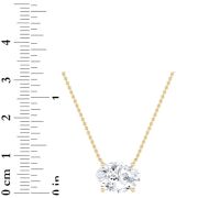 Oval Shaped Lab Grown Diamond (F/VS) East West Solitaire Necklace in 14K Gold