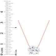 Oval Shaped Lab Grown Diamond (F/VS) East West Solitaire Necklace in 14K Gold